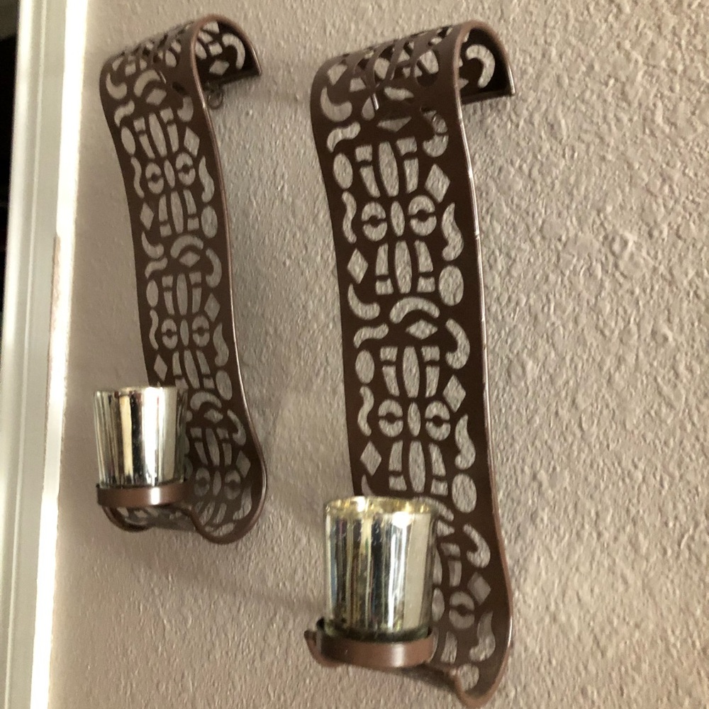 Set of Sconces with Candles
